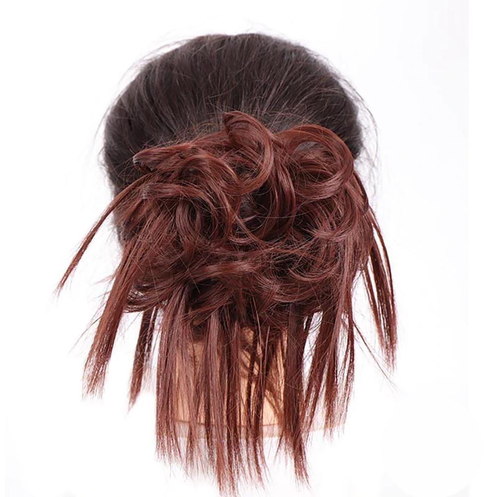 Natural Look Synthetic Messy Hair Bun Scrunchie Extension – Effortless Curly Hair Accessory 24