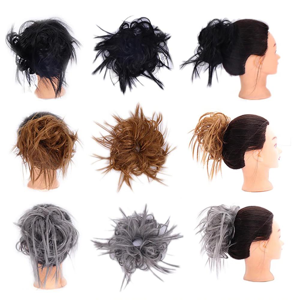 Natural Look Synthetic Messy Hair Bun Scrunchie Extension – Effortless Curly Hair Accessory 3