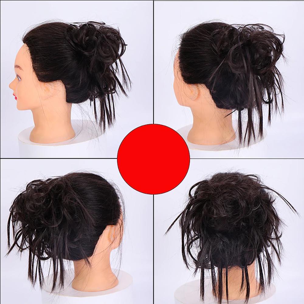 Natural Look Synthetic Messy Hair Bun Scrunchie Extension – Effortless Curly Hair Accessory 4