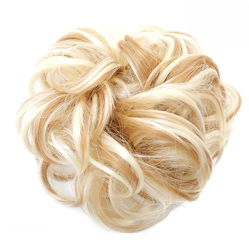 Natural Look Synthetic Messy Hair Bun Scrunchie Extension – Effortless Curly Hair Accessory 54
