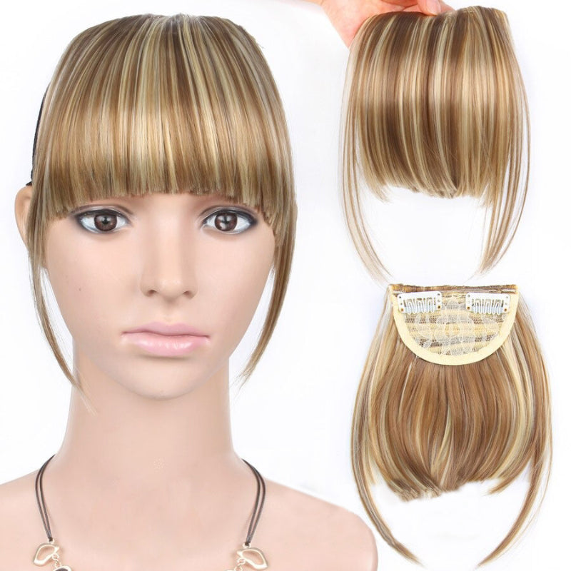 Natural Straight Clip-In Bangs Extension – 6-Inch High-Temperature Fiber Hairpiece for Women 0
