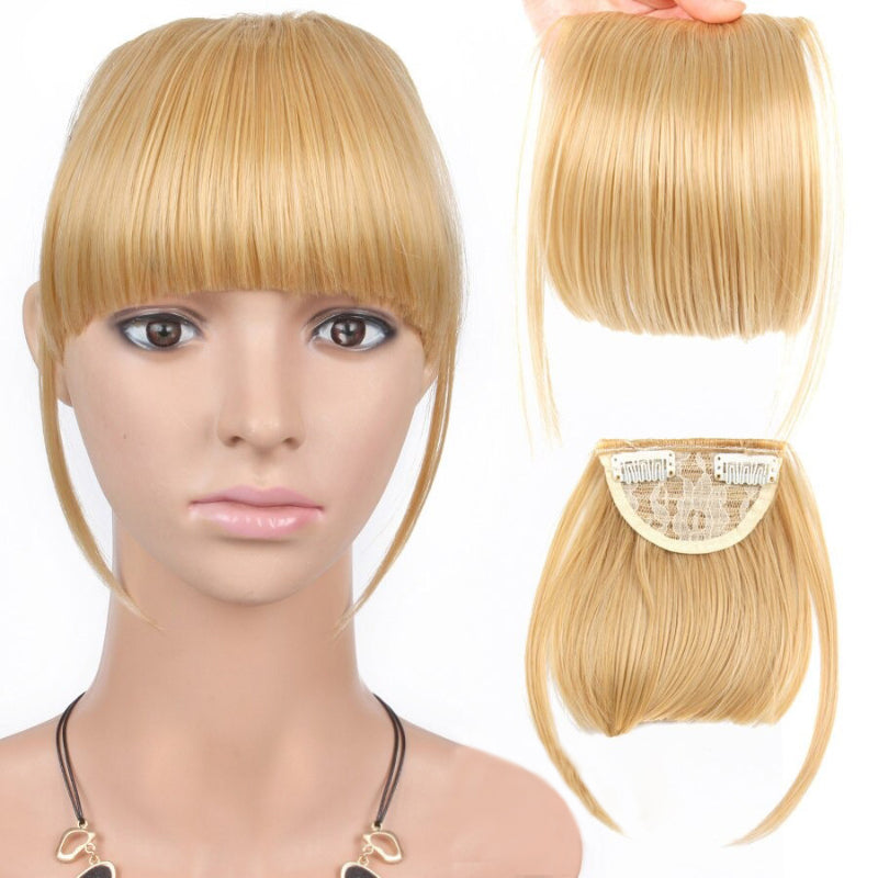 Natural Straight Clip-In Bangs Extension – 6-Inch High-Temperature Fiber Hairpiece for Women 12