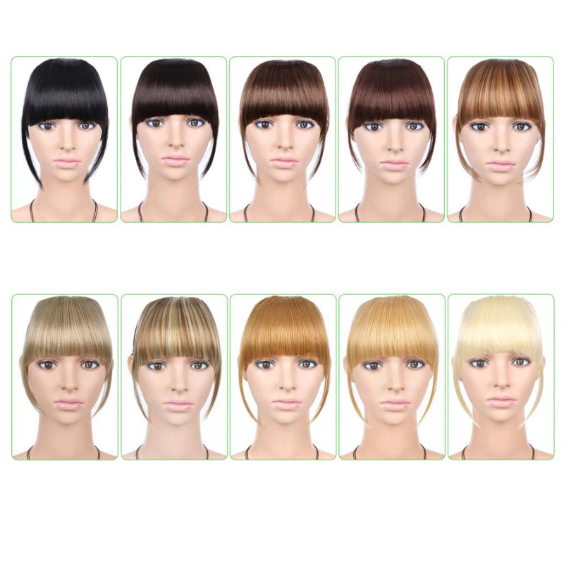 Natural Straight Clip-In Bangs Extension – 6-Inch High-Temperature Fiber Hairpiece for Women 3