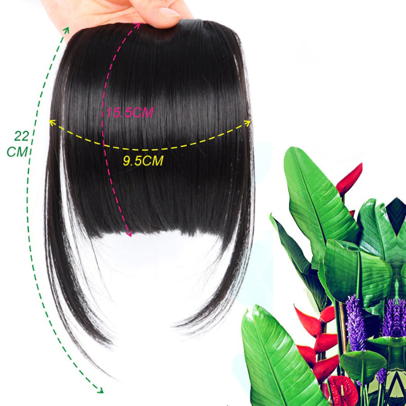 Natural Straight Clip-In Bangs Extension – 6-Inch High-Temperature Fiber Hairpiece for Women 4