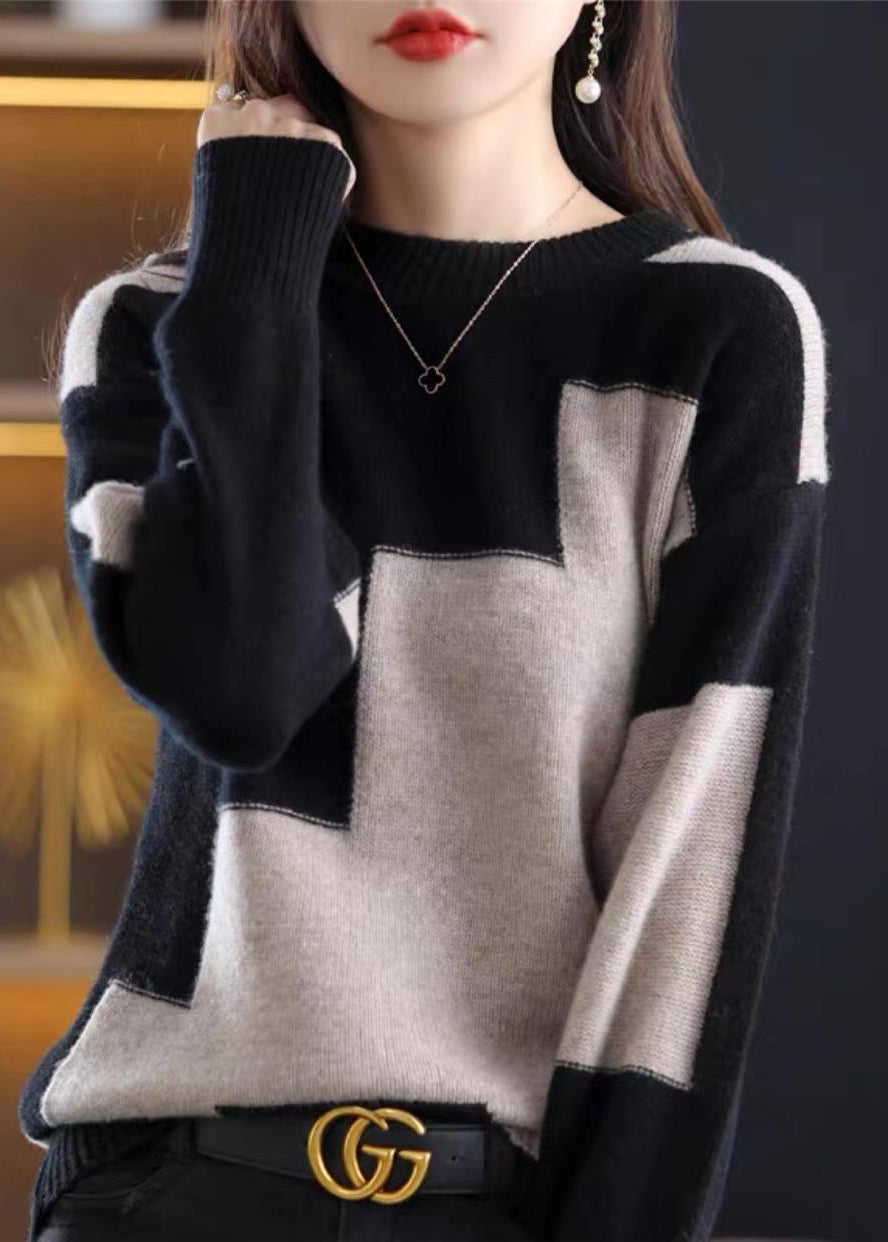 Women's Oversized Sweater Natural White Knit Blended Fabric - 2