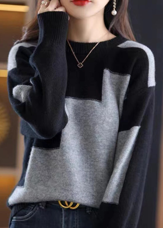 Women's Oversized Sweater Natural White Knit Blended Fabric - 3