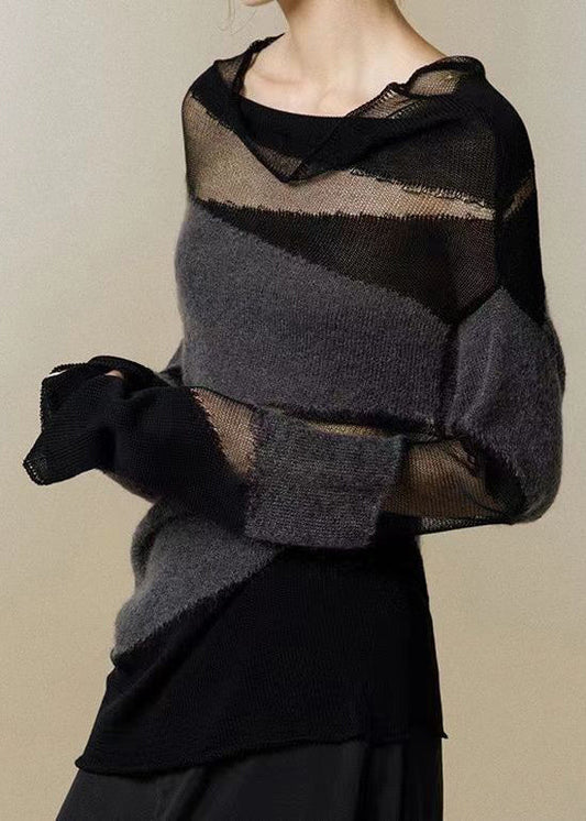 Women's Sweater Black Turtleneck Knit - 1