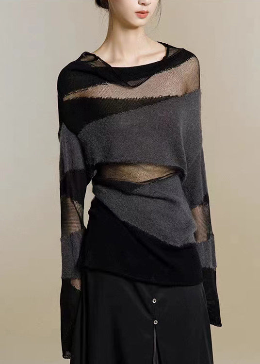 Women's Sweater Black Turtleneck Knit - 3