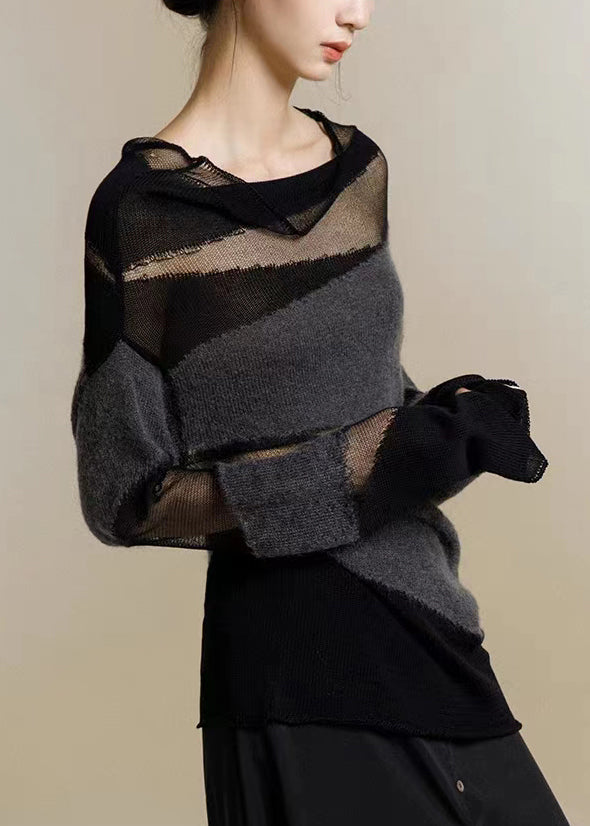 Women's Sweater Black Turtleneck Knit - 4