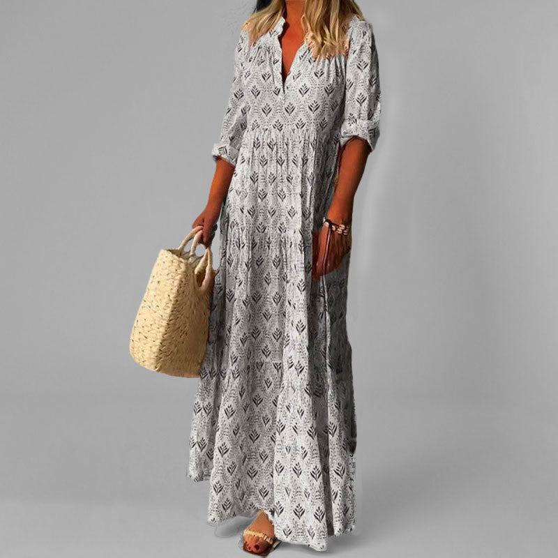 Variant image for Women's Maxi Dress Vintage Print Size M Lightweight Cotton-9
