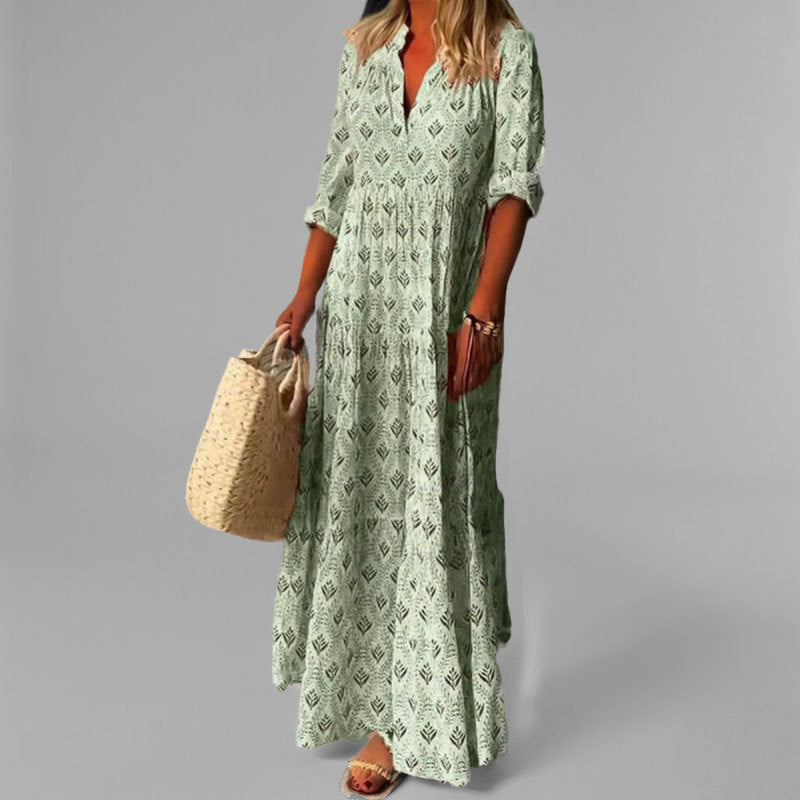 Variant image for Women's Maxi Dress Vintage Print Size M Lightweight Cotton-16