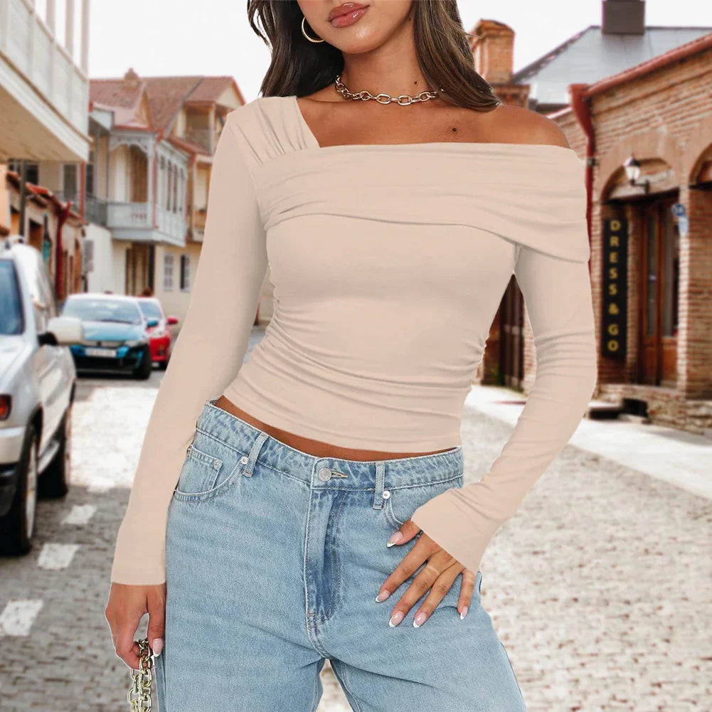 Off-Shoulder Ribbed Knit Women's Top – Stylish Going Out Top for Casual Outings 4