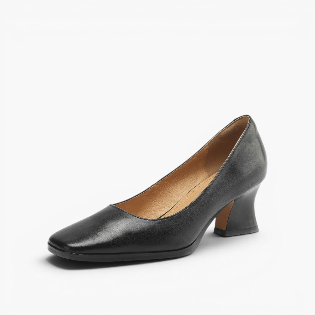 Women's Genuine Leather Square-Toe Pumps - product view | Hensley London