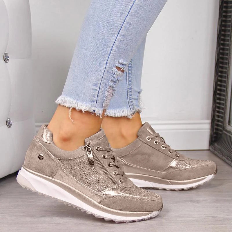 Orthopedic Walking Shoes for Women with Arch Support and Side Zip Closure – Comfortable Sneakers for Standing All Day 1