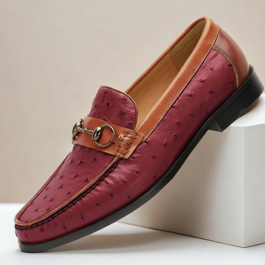 Men's Full Grain Cowhide Leather Slip-On Loafers in Yellow – detail view | Hensley London