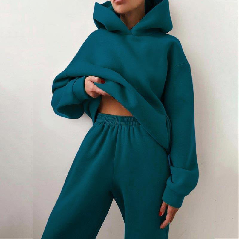 Oversized Hooded Tracksuit Sweater and Jogger Pants Sportswear Set 1