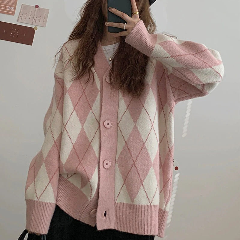 Oversized Knitted Winter Fashion Long Sleeve Cardigan Sweaters 4