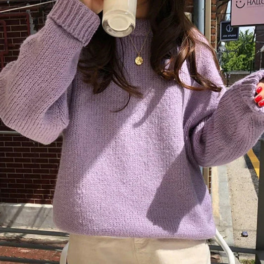 Oversized Long Sleeve Knitted Pullover Sweaters 0