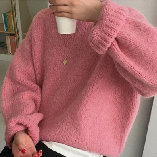 Oversized Long Sleeve Knitted Pullover Sweaters 1