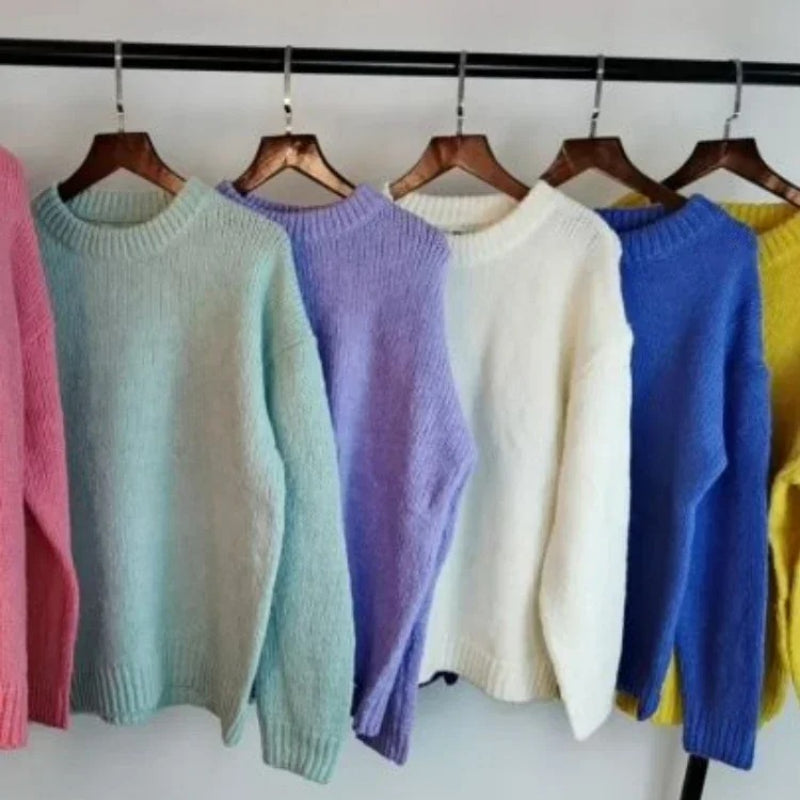 Oversized Long Sleeve Knitted Pullover Sweaters 3