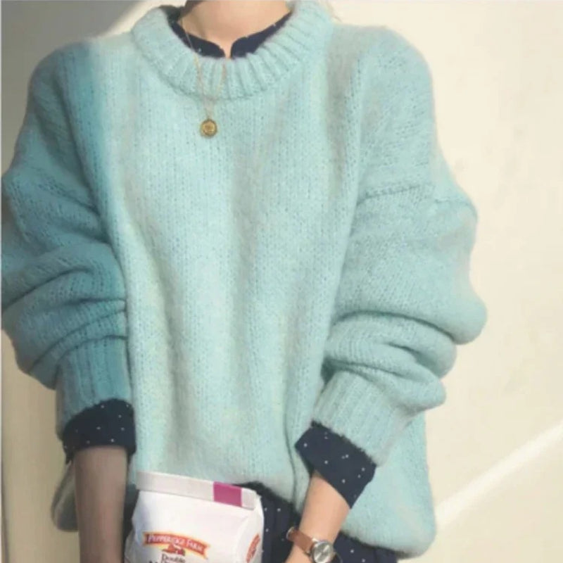 Oversized Long Sleeve Knitted Pullover Sweaters 5