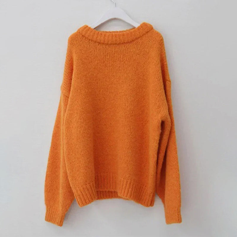 Oversized Long Sleeve Knitted Pullover Sweaters 9