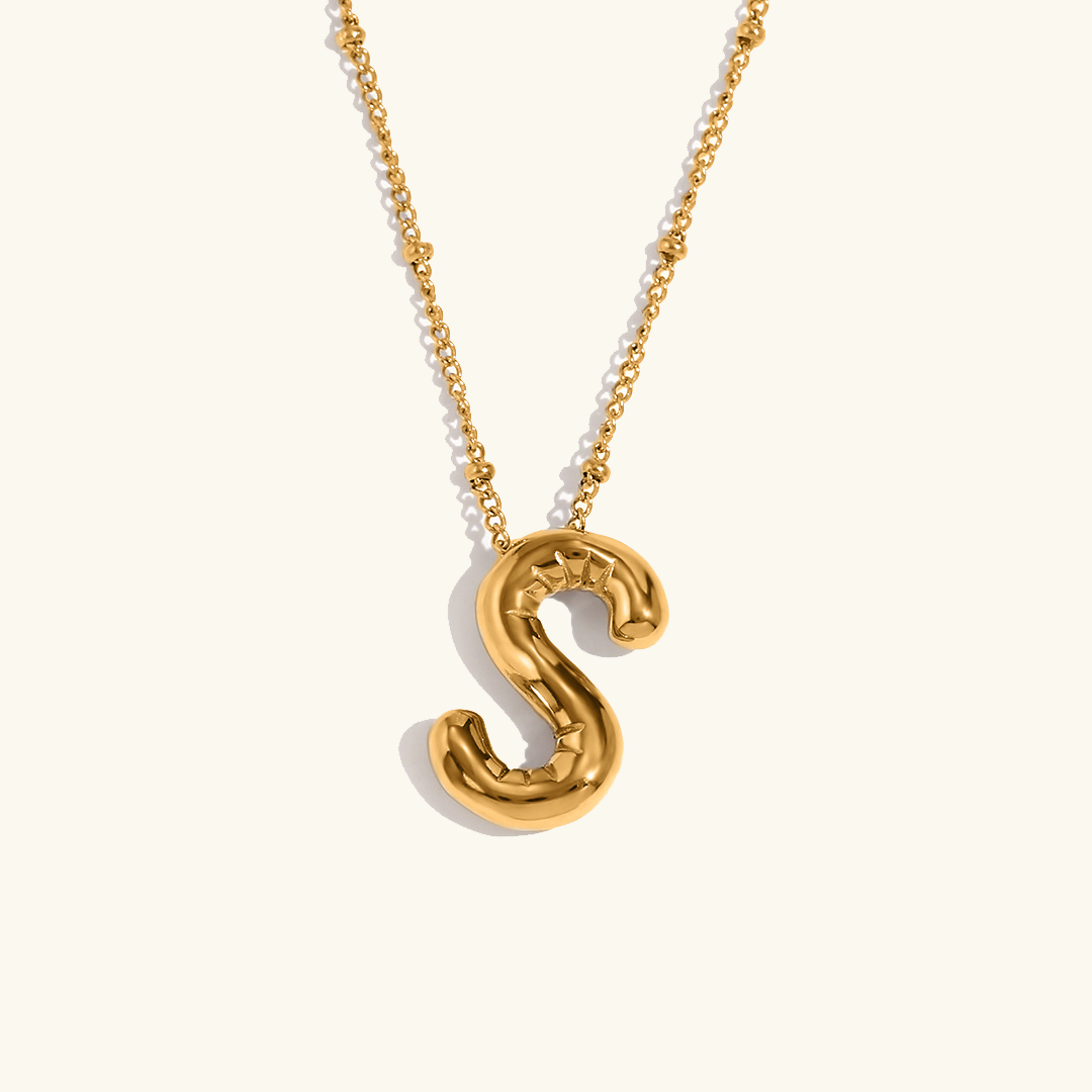 Personalized Gold Initial Necklace - 18k Gold-Plated Pendant, Hypoallergenic Design, 18-Inch Chain 14