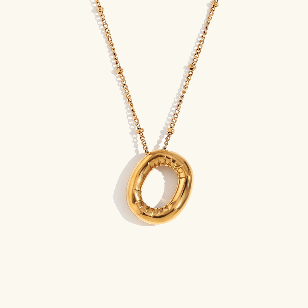 Personalized Gold Initial Necklace - 18k Gold-Plated Pendant, Hypoallergenic Design, 18-Inch Chain 26