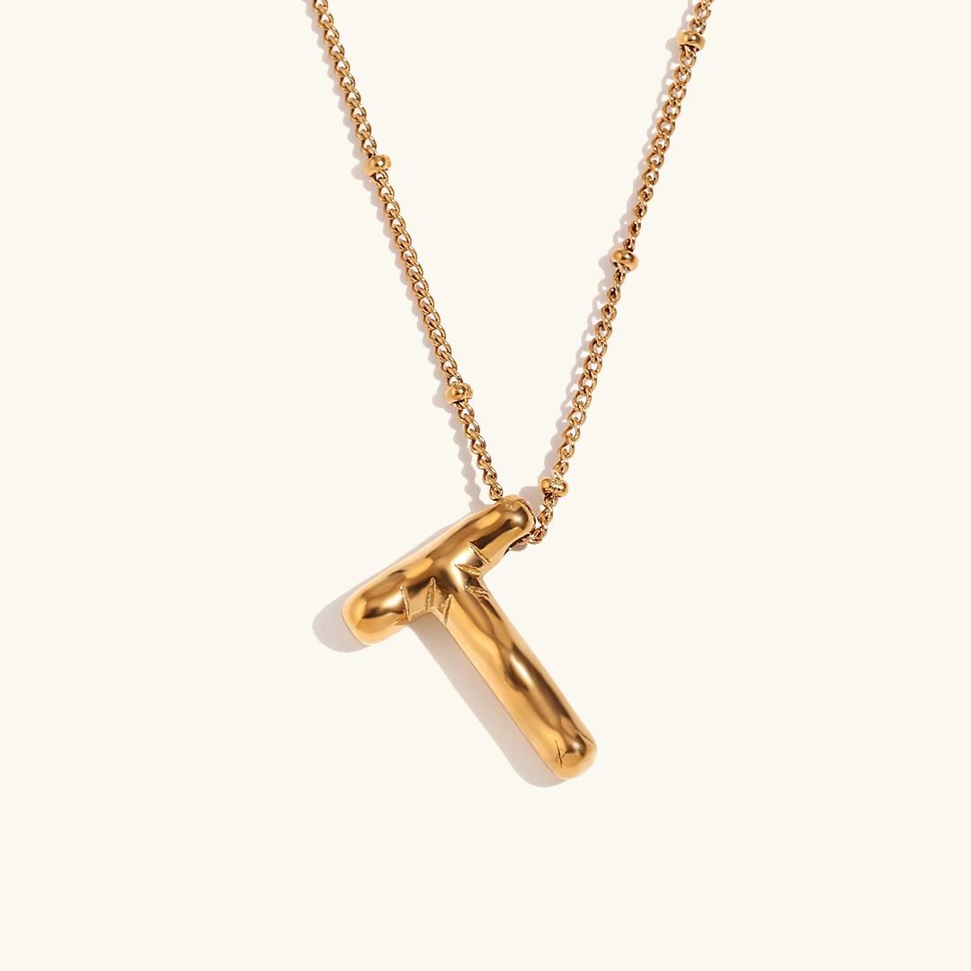Personalized Gold Initial Necklace - 18k Gold-Plated Pendant, Hypoallergenic Design, 18-Inch Chain 32