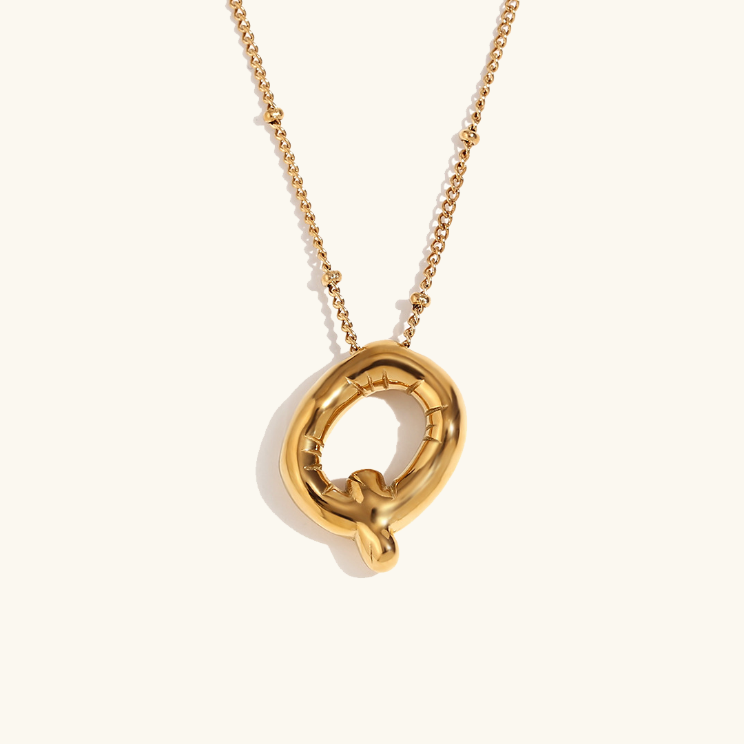 Personalized Gold Initial Necklace - 18k Gold-Plated Pendant, Hypoallergenic Design, 18-Inch Chain 39