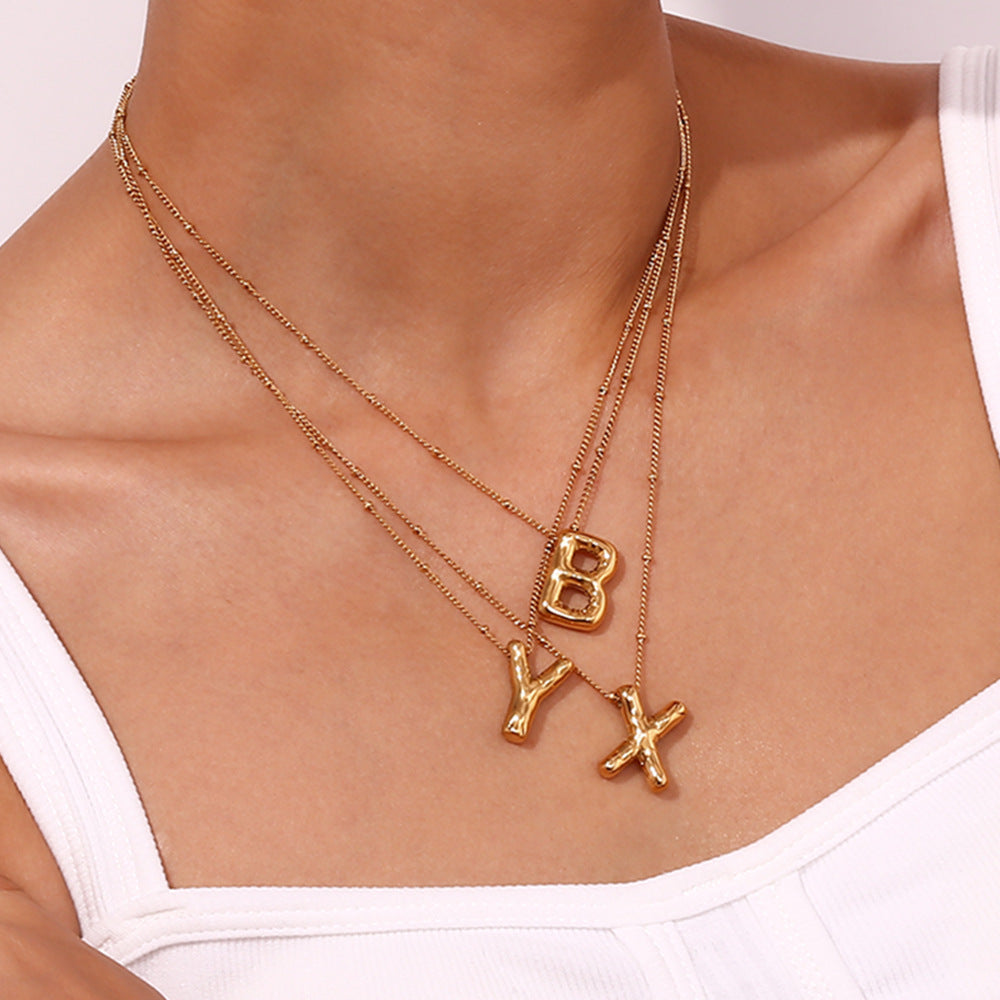 Personalized Gold Initial Necklace - 18k Gold-Plated Pendant, Hypoallergenic Design, 18-Inch Chain 7