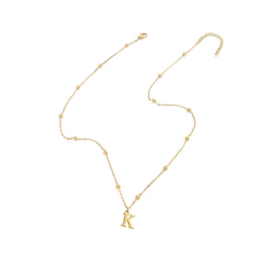 Personalized Gold Initial Necklace with Dainty Satellite Chain – Adjustable Length Women's Jewelry