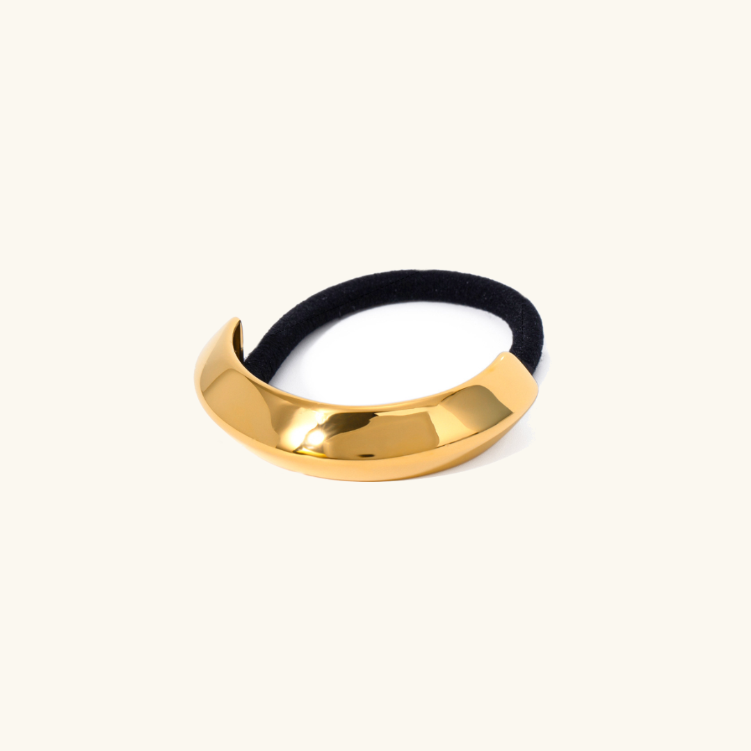 Petite Arch Pony Cuff – Waterproof and Hypoallergenic Hair Accessory in 18k Gold-Plated Stainless Steel 0