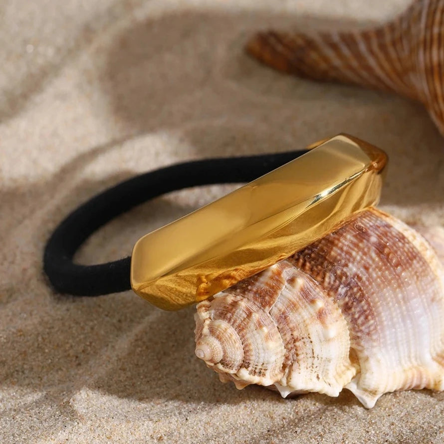 Petite Arch Pony Cuff – Waterproof and Hypoallergenic Hair Accessory in 18k Gold-Plated Stainless Steel 5