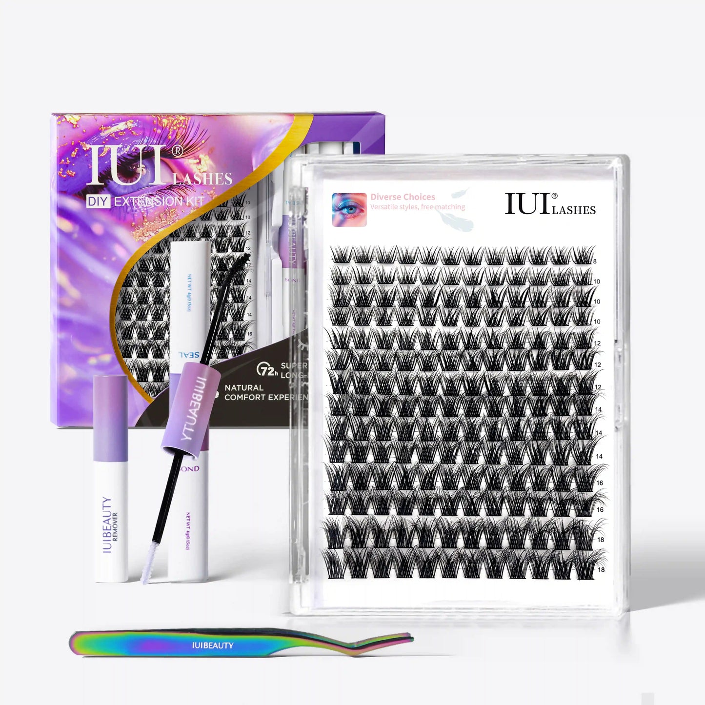 Women's 3D False Eyelashes Kit Black PBT Material Lightweight - 8