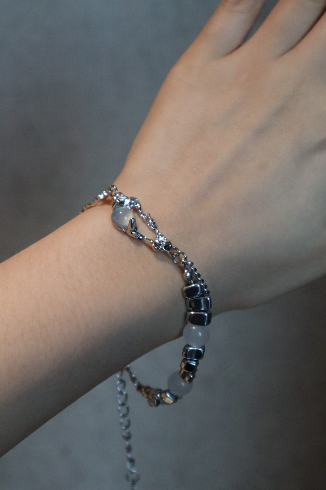 Unisex Bracelet Silver Zirconia Moonstone - 7