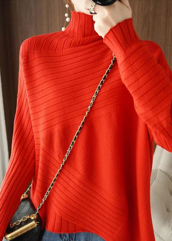 Women's Sweater Blue Plus Size Knit Asymmetrical - 4