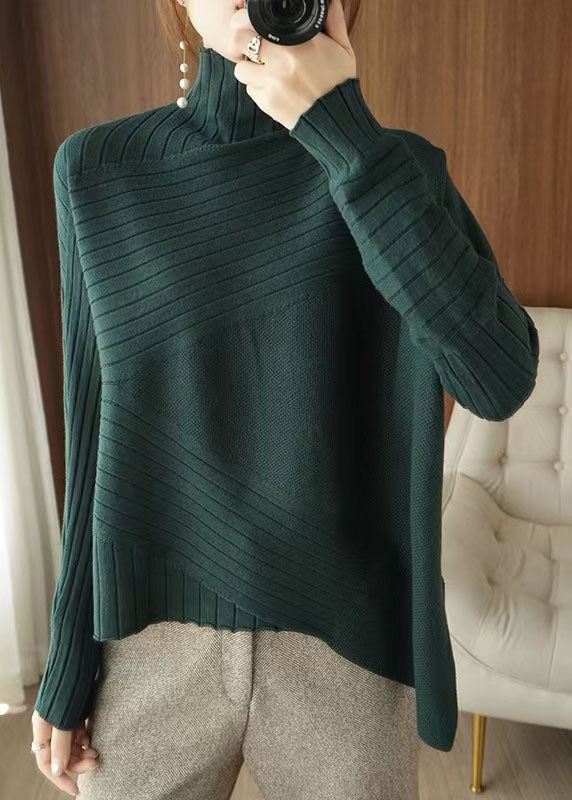 Women's Sweater Blue Plus Size Knit Asymmetrical - 5