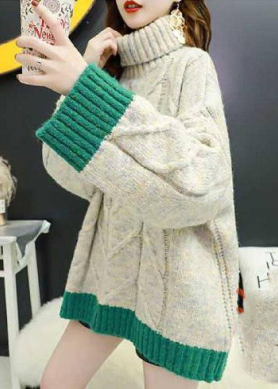 Women's Plus Size Sweater Orange Knit Turtle Neck - 3