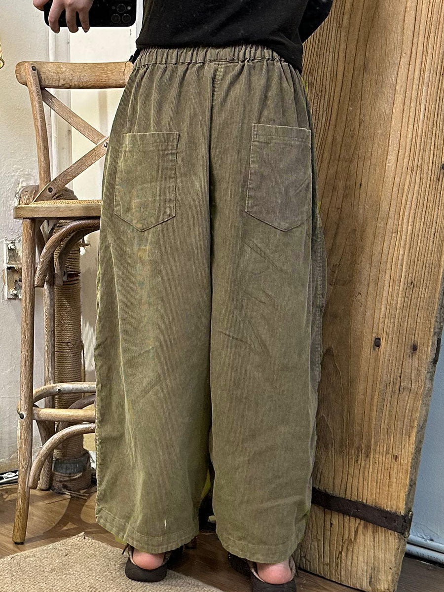 Harem Pants Women Plus Size, Ankle-Length, Elastic Waistband, Retro Style, Pockets - Brand Name - 5