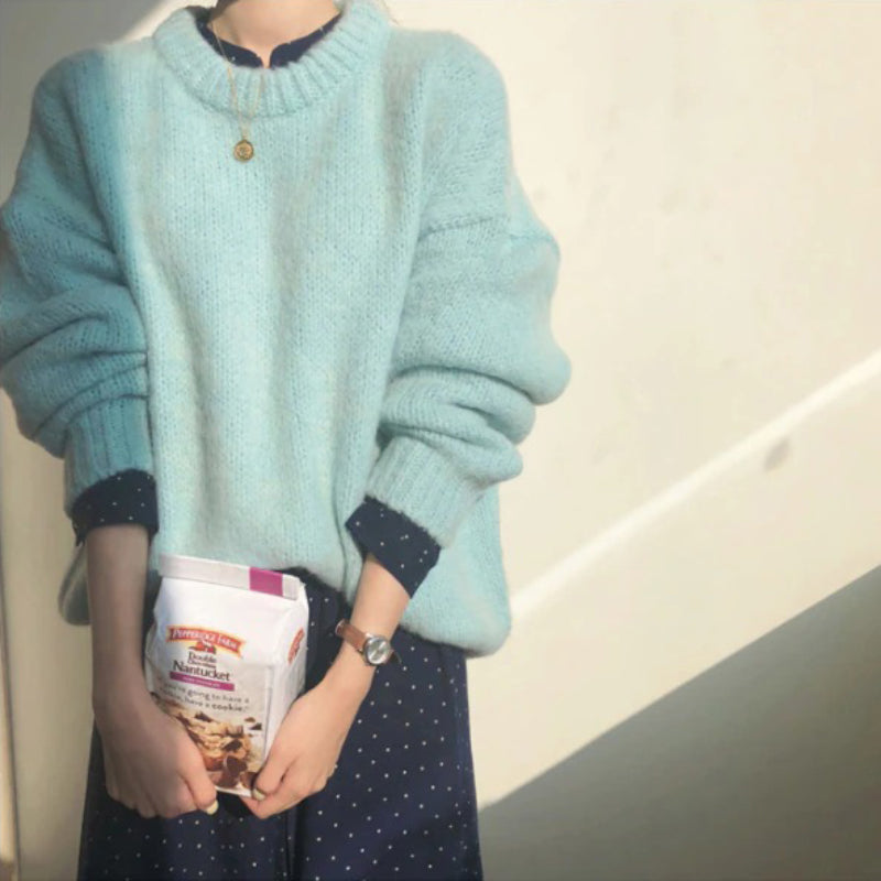 Posh Knitted Pullover Long Sleeve Winter Loose Sweaters 3