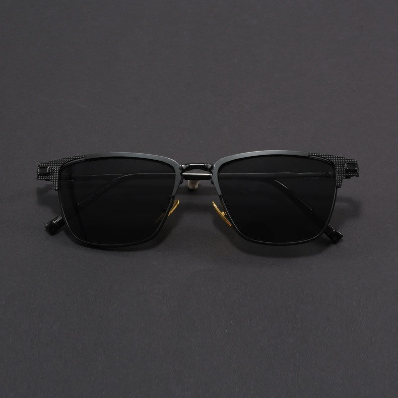 Men's Titanium Polarized Browline Sunglasses – UV400