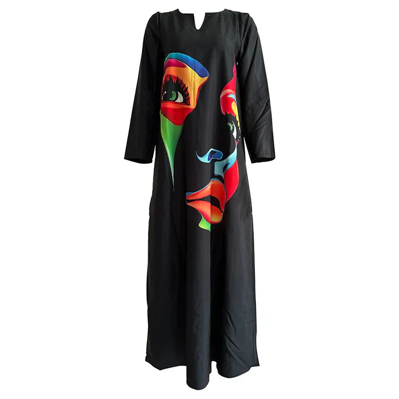 Women's Maxi Dress Multicolor Rayon Spandex-4