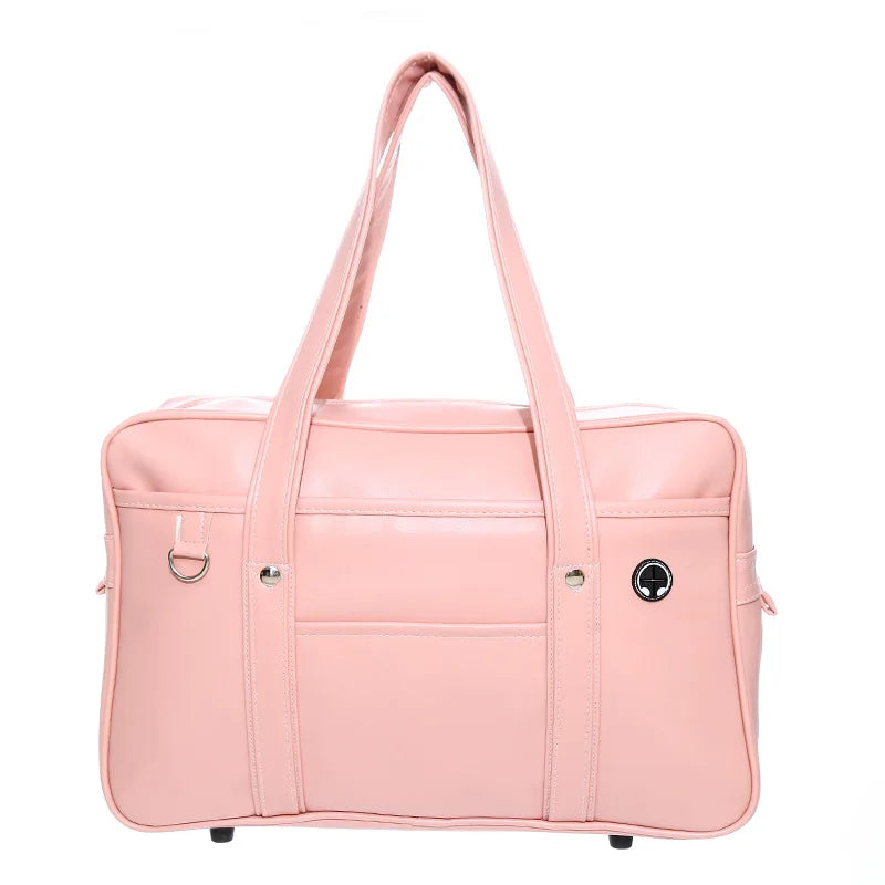Girls' Waterproof Schoolbag Black One-Shoulder Size One-Size PU-6