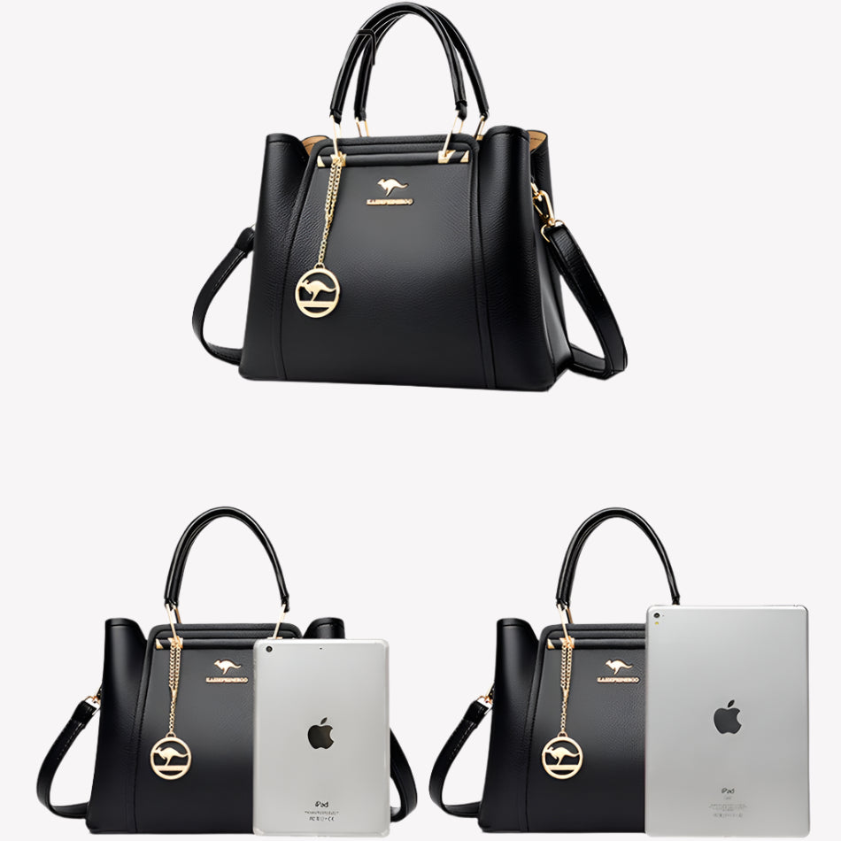 Women's Crossbody Bag Black Large Leather Stylish Handbag-6