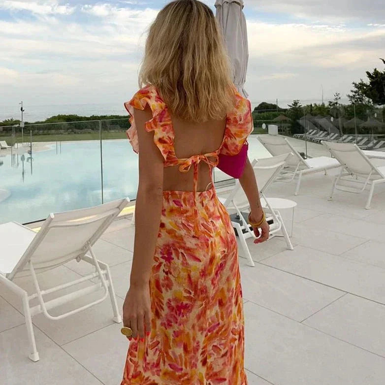 Women's Maxi Dress Floral Size M Rayon Blend-2