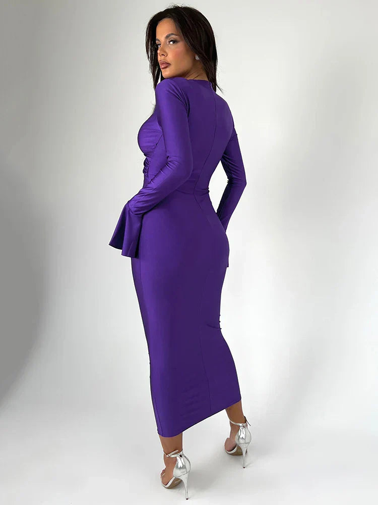 Women's Formal Dress Black Blended Fabric Bodycon-5