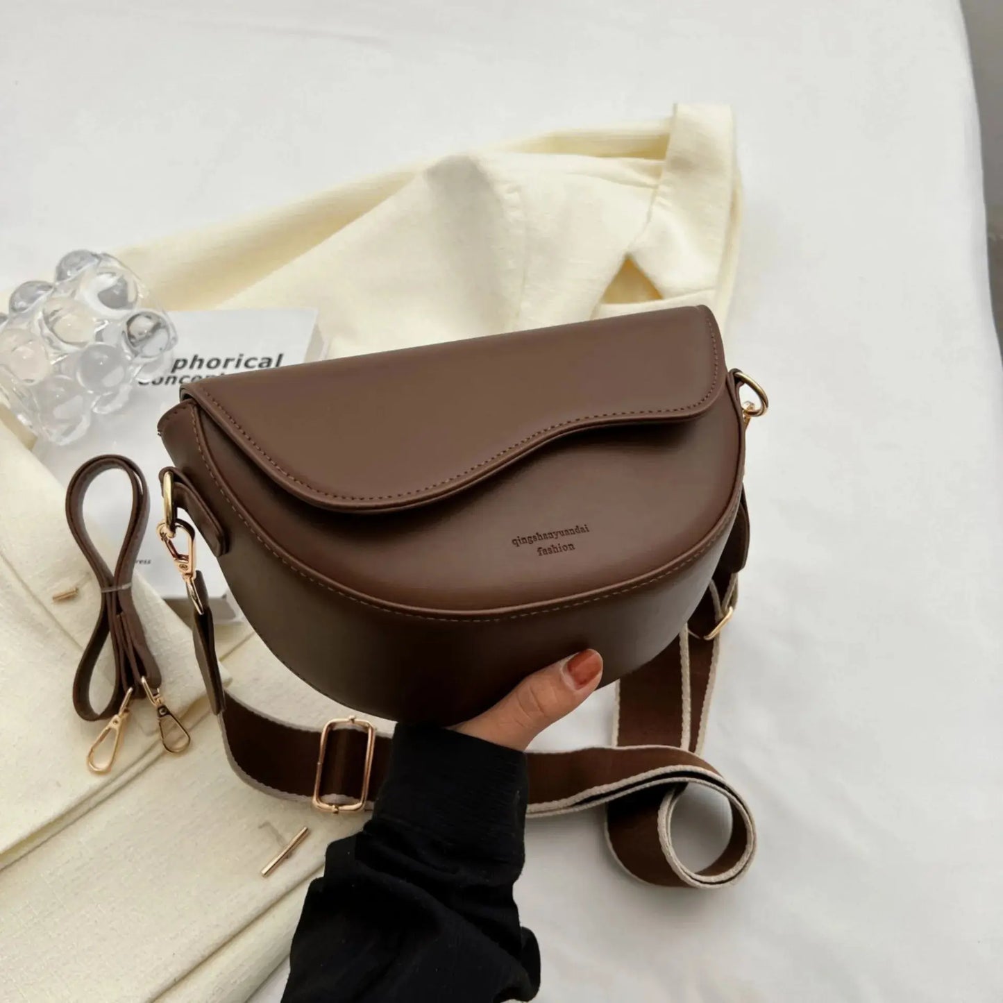 Variant image for Women's Crossbody Bag Black Medium PU Leather-2