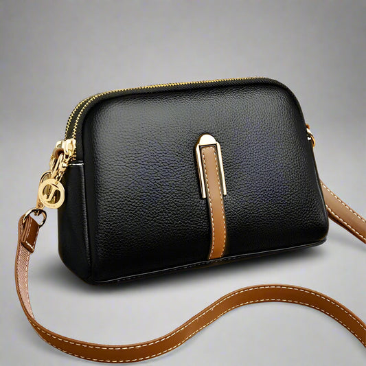 Women's Crossbody Bag Black One Size Genuine Leather-2