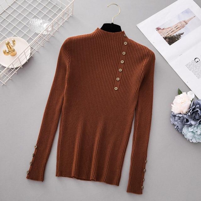 Sarah - Winter Turtleneck Sweater with Button Accents 7